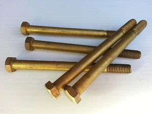 VITE CON TAPPO TESTA ESAGONALE IN OTTONE MASSICCIO 5/16-18 x 4" (2 pezzi) - Foto 1 di 1