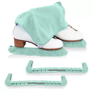 CRS Cross skate Guards,Soakers &towel Gift SEA FOAM Figure skating ice skate - Picture 1 of 8