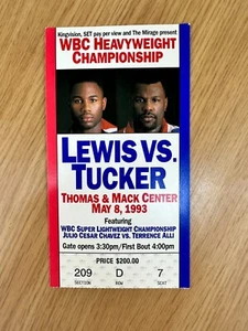 1993 LENNOX LEWIS VS TONY TUCKER BOXING TICKET VERY RARE THOMAS & MACK LAS VEGAS - Picture 1 of 2