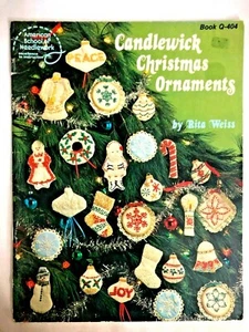 Exquisito Colorido Candlewick Bordado Navidad Adornos Patrones Libro Raro - Imagen 1 de 2