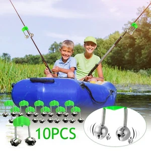 10pcs Plastic Fishing Bells Clips Fishing Rod Alarm With Dual Alert Bells - Picture 1 of 16