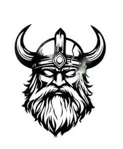 "Nueva calcomanía adhesiva de vinilo permanente blanco o negro hecha a mano 4"" Viking Guy" - Imagen 1 de 3