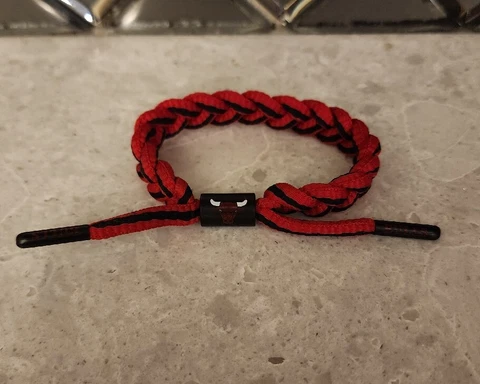 Rastaclat Basketball Chicago Bulls Adjustable Knotted Bracelet - Red & Black Cover