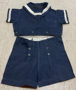 Antikes Original Kinder Woll Matrosen Outfit 1890er Jahre? Seltene Mode Maritim - Bild 1 von 5