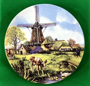 Vintage handdekoriert von Ter Steege bv Holland Windmühle Milchviehbetrieb 6,5" Teller - Bild 1 von 7