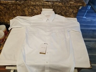 Camisa Roundtree Yorke Para Hombre Talla 15 Calce Ajustado Etiqueta Dorada Sin Plancha Blanca Limpia Nueva Foto 1 de 4