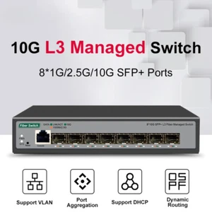 ONTi 8 10G SFP+ Ports L3 Managed Network Switch Support DHCP and Dynamic Routing - Picture 1 of 22