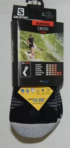 Salomon Running Cross 2 Pack Extra Large Black Gray Ankle Length - Picture 1 of 8