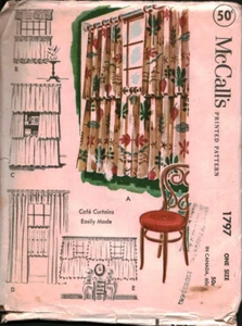 1797 Vintage McCalls SEWING Pattern Home Decor Window Treatments Cafe Curtains - Afbeelding 1 van 2