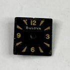 Bulova Watch Face Dial Part Repair Watchmaker Black Gold Numbers Small Square