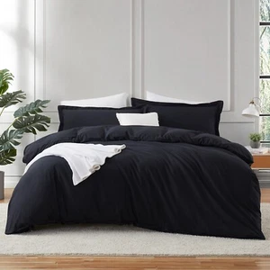 3 Piece Duvet Cover Set, Soft Double Brushed Duvet Covers with Button Closure - Picture 1 of 83