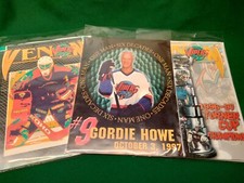 Lot of 2 IHL Detroit Vipers (Defunct) Hockey Programs + Gordie Howe Pix 1996-98*