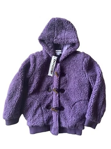 NWT CoffeeShop Girls 14 Purple Sherpa Fleece Jacket Coat Hooded NEW - Picture 1 of 4