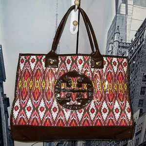 Tory BurchMulticolor Aztec Print Patent Leather Ex Large Tote Carry-On Weekender - Picture 1 of 12