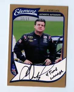 E411 JOE NEMECHEK AUTO 2010 WHEELS ELEMENT GOLD 10/15 INSCRIPTION NASCAR SP - Picture 1 of 2