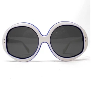 1960’s Vintage Ultra Mod White Sunglasses with Red & Blue Detailing, France - Picture 1 of 4