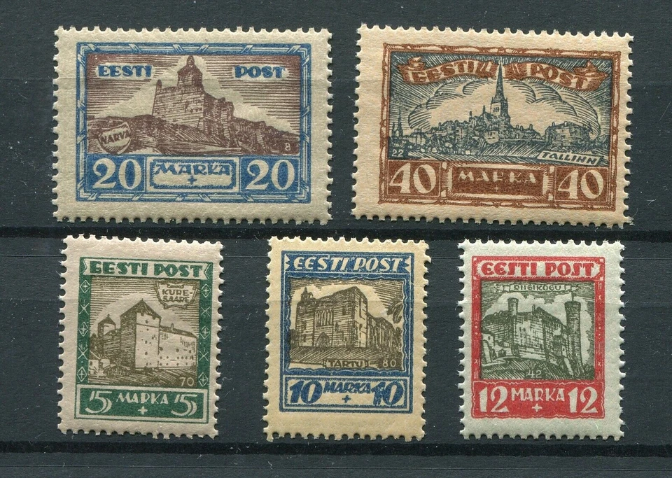 [OOS] Эстония #Mi63-Mi67 MDG 1927 замки социального обеспечения [B15-B19] - Изображение 1 из 1