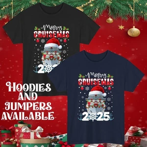 Camiseta Merry Cruisemas 2025 Divertida Vacaciones Crucero Sudadera con Capucha Festivo Navidad Jersey Top - Imagen 1 de 12