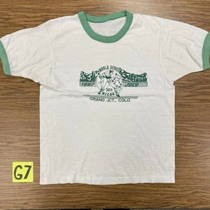 Vintage 80s Men’s Medium Juco World Series Ringer Tee Shirt Njcaa Baseball Rare - Bild 1 von 8