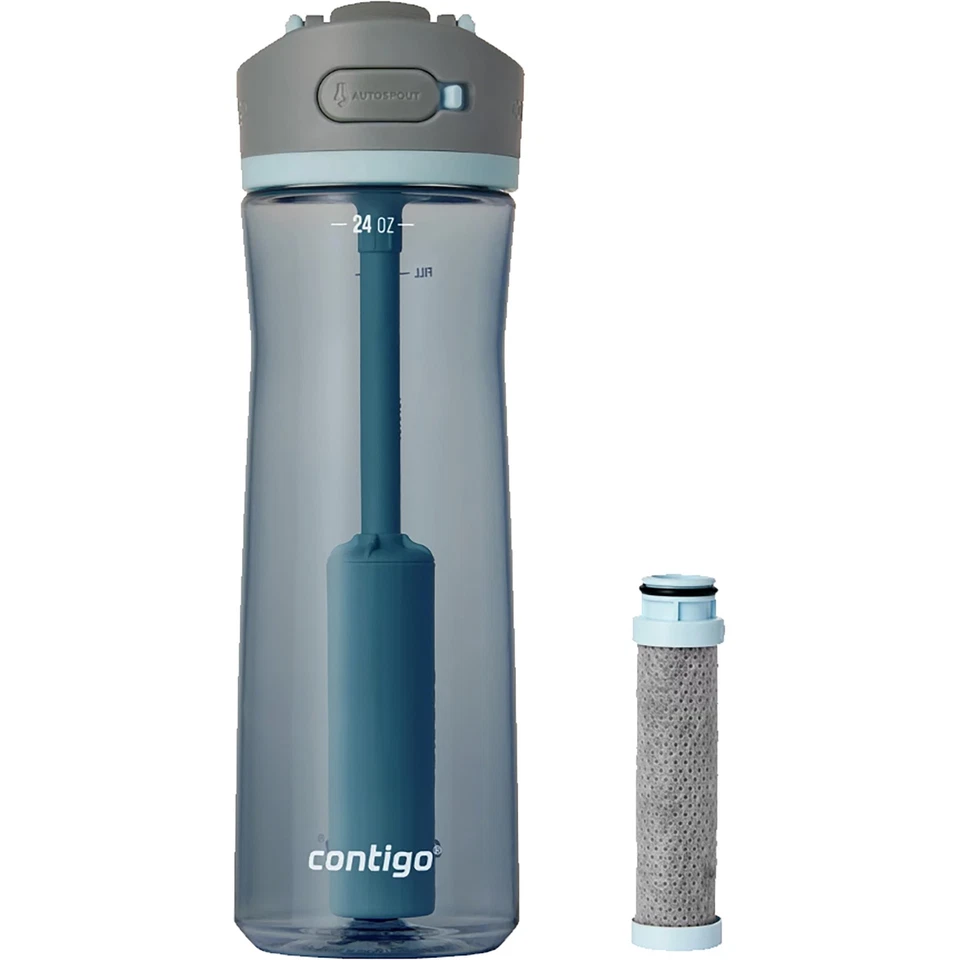 Contigo 24 oz. Garrafa de água com filtro de plástico Wells com filtro de substituição - gelo escuro - Imagem 1 de 1
