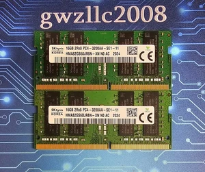 32GB (2x16GB) PC4-25600 DDR4-3200MHz 2Rx8 Non-ECC Hynix HMA82GS6DJR8N-XN #A40 - Picture 1 of 2
