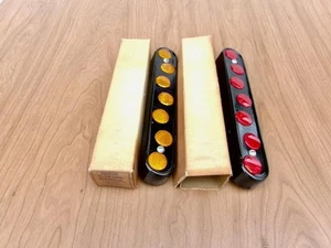 ( LOT OF 2 ) VINTAGE PERSONS NO. 7 X LONG RED  & AMBER REFLECTORS W / BOX'S NOS - Picture 1 of 11