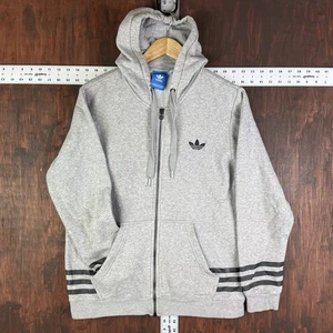 Adidas Originals Trefoil Essentials Hoodie Pullover Sweatshirt Gray Men Medium - Picture 1 of 8