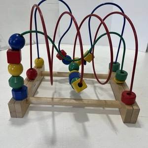 Klassische Holzperlen Labyrinth Achterbahn Spielzeug für Kleinkinder - bunt pädagogisch - Bild 1 von 4