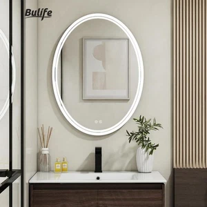 32 x 24 inch Oval LED Bathroom Mirror Anti-Fog 3 Colors Light Dimmable Wall M... - Picture 1 of 7