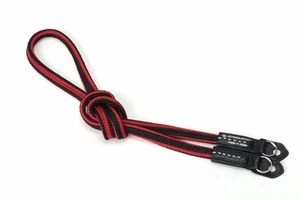 Artisan & Artist Kumihimo Silk Cord Camera Strap. ACAM 310N BLACK/RED - Picture 1 of 3