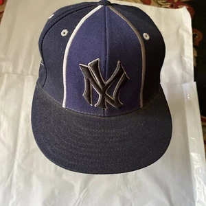 Mitchell & Ness MLB New York Yankees Logo Azul Cooperstown Sombrero Ajustado 7 3/8 - Imagen 1 de 7