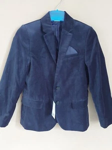 H&M Boys NEW Blue Velvet Blazer Jacket,Age 7-8,BNWT - Picture 1 of 11