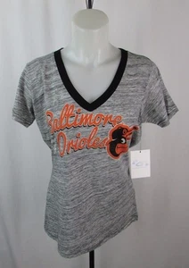 Baltimore Orioles M Gray Women's V Neck MLB - Picture 1 of 4
