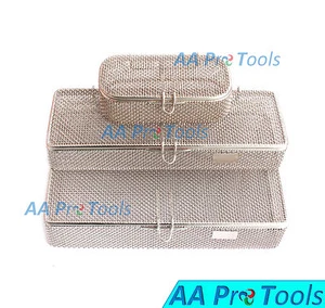 AA Pro: Set Of 3 Sterilization Cassette Perforated Mesh Box Dental Instruments - Picture 1 of 2