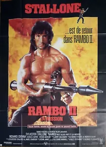 RAMBO 2 - STALLONE / CRENNA / VIETNAMKRIEG - ORIGINAL GROSSES FRANZÖSISCHES FILMPLAKAT - Bild 1 von 1