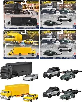 2025 Hot Wheels Team Transport Mix E Set Di 4 Jaguar Toyota Lamborghini - Immagine 1 di 4