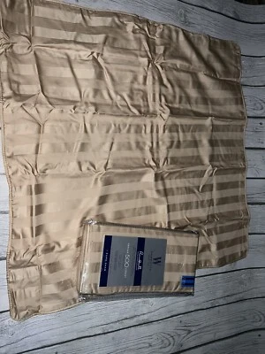 2 x Wamsutta Thread 500 Count Damask Stripe Euro Shams 100% Pima Cotton 26 x 26 - Image 1 of 4