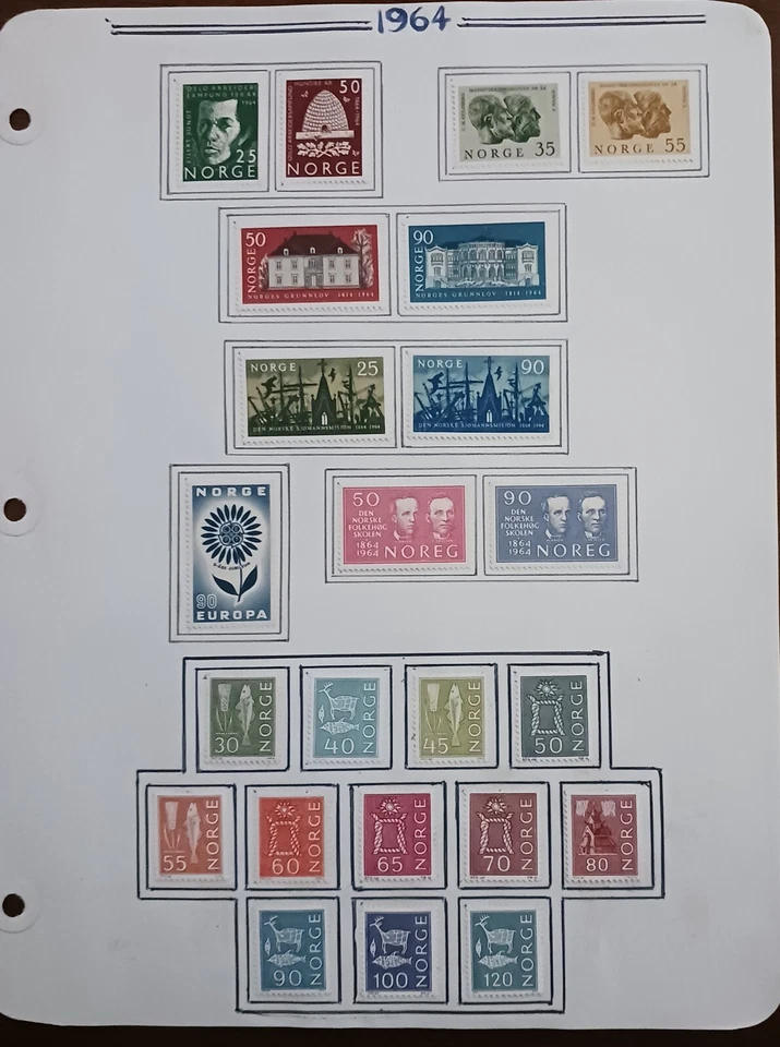 NORWAY - 1964 - LOT OF STAMPS ON ALBUM PAGE - MH - N12 - Image 1 of 1