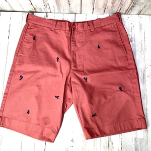 J. Pantalones Cortos Chinos Crew Rivington Para Hombre Talla 36 Rosa Bordado Langosta Frente Plano - Imagen 1 de 7