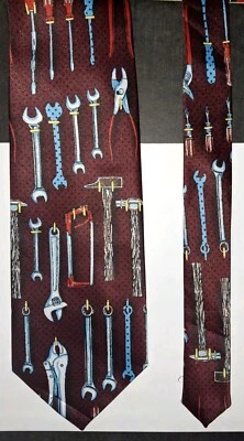 Romario Manzini Show Corbata Manitas Trabajo Masculino Padre Fijación Garaje Herramientas 57" X 4" Foto 1 de 4