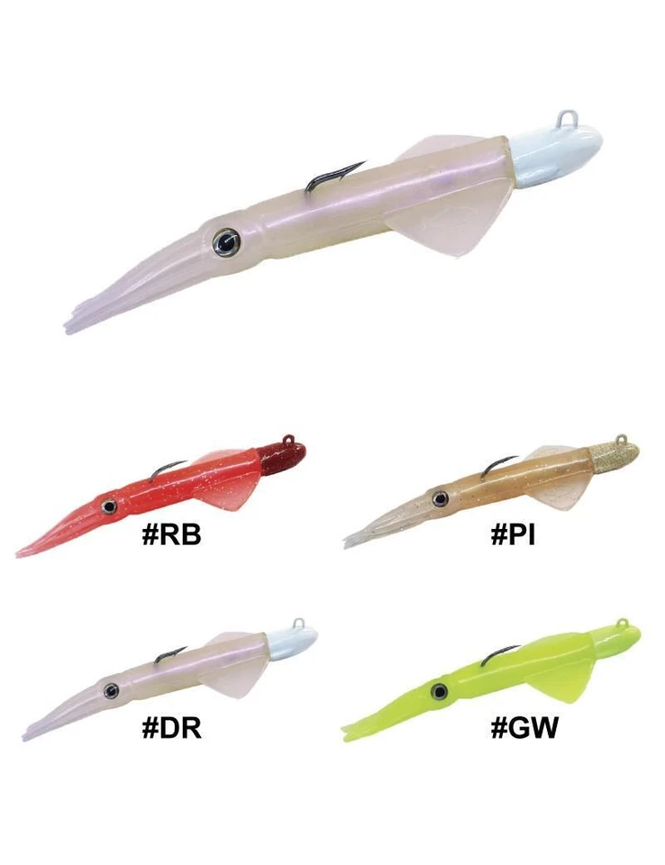 JLC CALAMAR 200 GR ARTIFICIALE PESCA SLOW VERTICAL JIG CALAMARO SILICONE TRAINA