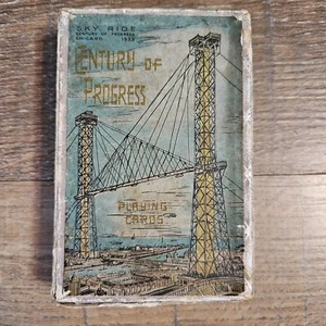 Vintage Worlds Fair Chicago 1933 Playing Cards Sky Ride Century Of Progress - Picture 1 of 23