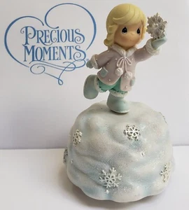 Precious Moments® It Came Upon a Midnight Clear Music Box 2008 Snowflake Girl - Imagen 1 de 7