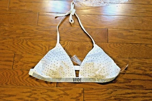 XL ❤️ Costume da bagno Victoria's Secret HALTER SHIMMER BIKINI TOP PAD NO FILO CRISTALLO - Foto 1 di 6