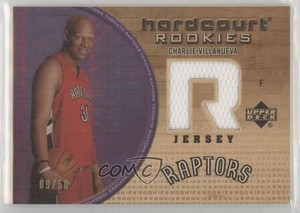 2005 Upper Deck Hardcourt Rookies Wood Jerseys /50 Charlie Villanueva Rookie RC