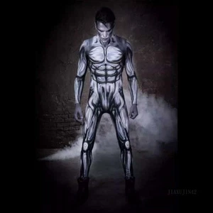 Einteiliger Body Silber Surfer Cosplay Kostüm Overall Halloween Outfits Männer - Bild 1 von 5