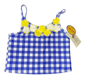 TUCKER + TATE Little Girls Gingham Swim Top with Flowers Size 5 - Picture 1 of 10