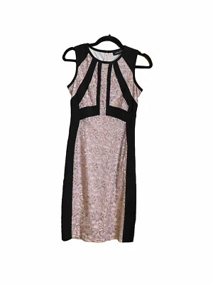 Ivanka Trump Dress Womens 2 Pink Black Sleeveless Metallic - Изображение 1 из 4