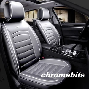 Fundas de asiento delanteras de cuero PU gris de lujo para VW Golf Polo Tiguan Touran - Imagen 1 de 2