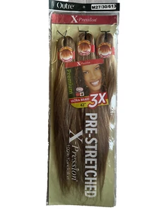 Outre X-Pression Pre-Stretched 3X Ultra Braid 42" Hair Extensions M27/30/613 - Picture 1 of 2
